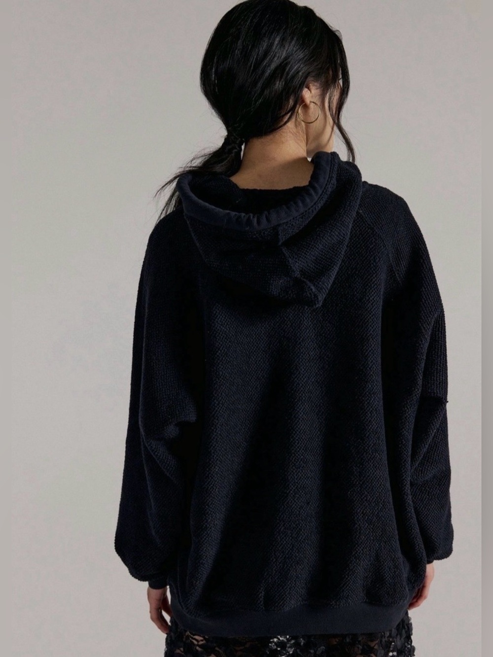 Free People Looped In Hoodie~ Black - Picture 2 of 3